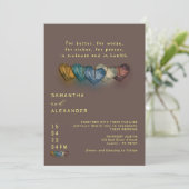 Elegant Brown Herfst in Love Chic Wedding Kaart (Staand voorkant)