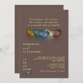 Elegant Brown Herfst in Love Chic Wedding Kaart (Voorkant / Achterkant)