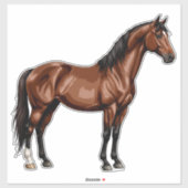 Elegant Brown Horse Sticker (Vel)