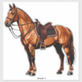 Elegant Brown Horse Sticker (Vel)