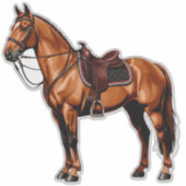 Elegant Brown Horse Sticker (Voorkant)