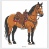Elegant Brown Horse Sticker (Vel)