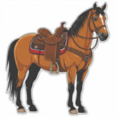Elegant Brown Horse Sticker (Voorkant)