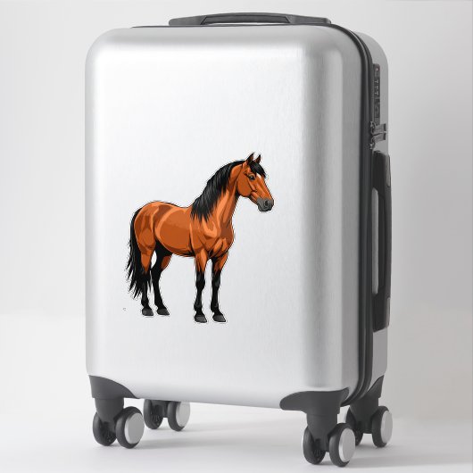 Elegant Brown Horse Sticker (Koffer)