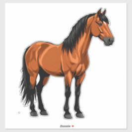 Elegant Brown Horse Sticker