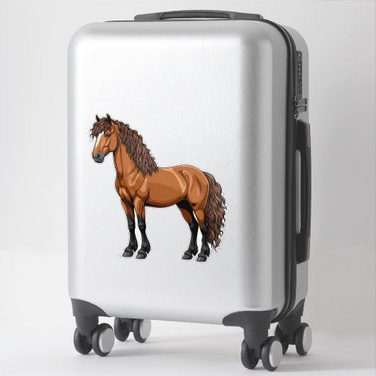 Elegant Brown Horse Sticker (Koffer)
