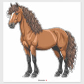 Elegant Brown Horse Sticker (Vel)