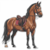 Elegant Brown Horse Sticker (Voorkant)