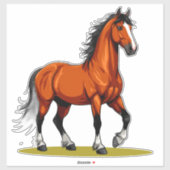 Elegant Brown Horse Sticker (Vel)