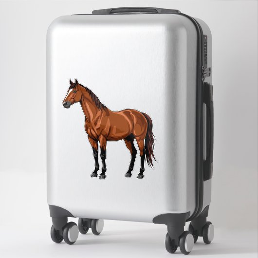 Elegant Brown Horse Sticker (Koffer)