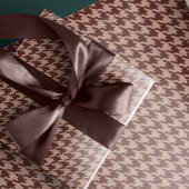Elegant Brown Houndstooth Classic Preppy Pattern Cadeaupapier