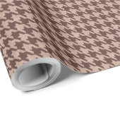 Elegant Brown Houndstooth Classic Preppy Pattern Cadeaupapier (Rol Hoek)