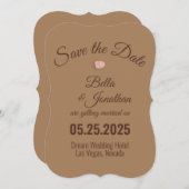 Elegant Brown Ja, we redden de datumkaart wel Save The Date (Voorkant / Achterkant)