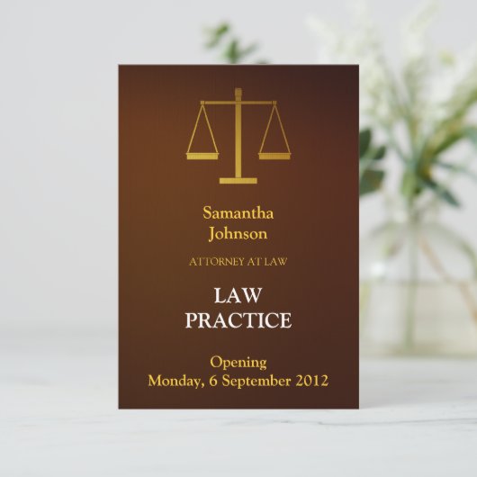 Elegant Brown Law Practice | Aankondiging van inle (Staand voorkant)