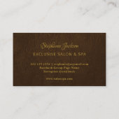 Elegant brown leather gold frame professional visitekaartje (Achterkant)