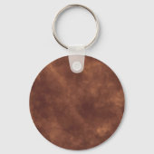 Elegant Brown Leather Watercolor Round Keychain wi (Achterkant)