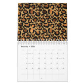 Elegant Brown Leopard Spots Wild Animal Glam Kalender (Feb 2026)