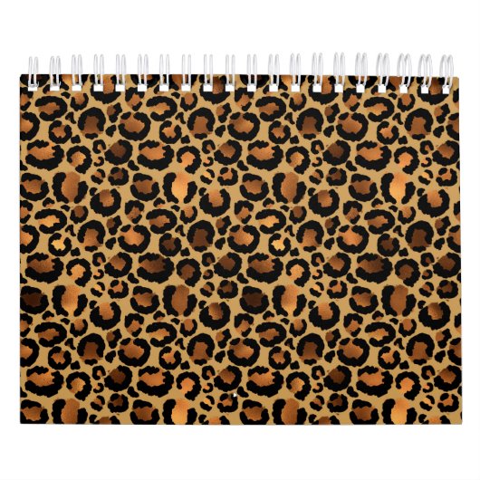 Elegant Brown Leopard Spots Wild Animal Glam Kalender (Hoes)