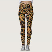 Elegant Brown Leopard Spots Wild Animal Glam Leggings (Voorkant)