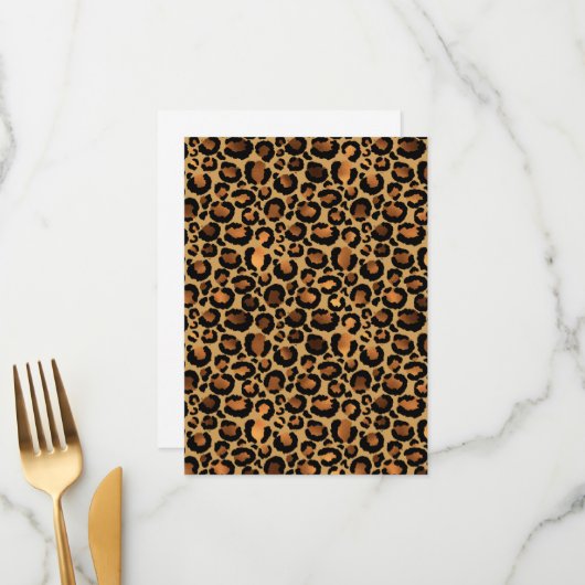 Elegant Brown Leopard Spots Wild Animal Glam Menu (Voorkant / Achterkant in situ)