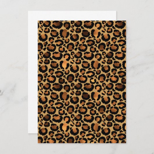 Elegant Brown Leopard Spots Wild Animal Glam Menu (Voorkant / Achterkant)