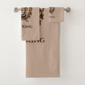 Elegant Brown Lion King Retro Dads Bad Handdoek (Insitu)