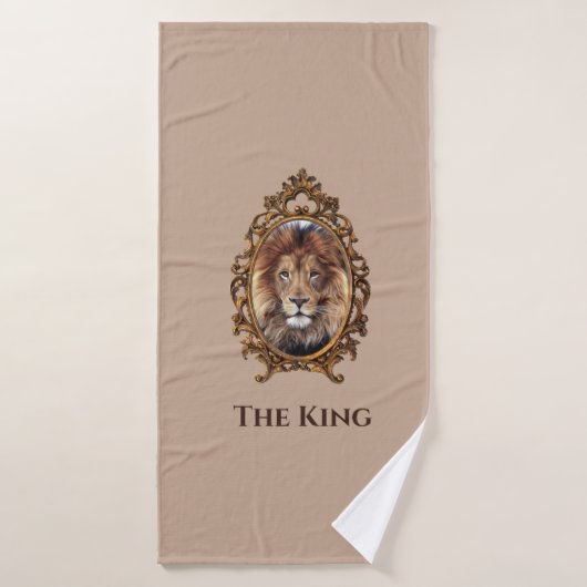 Elegant Brown Lion King Retro Dads Bad Handdoek (Badhanddoek)