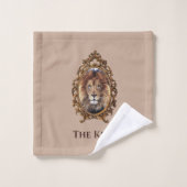 Elegant Brown Lion King Retro Dads Bad Handdoek (Wasdoekje)