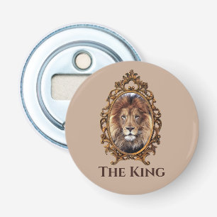 Elegant Brown Lion King Retro Dads Button Flesopener