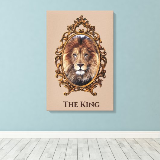  Elegant Brown Lion King Retro Dads Canvas Afdruk (Insitu (Houten vloer))