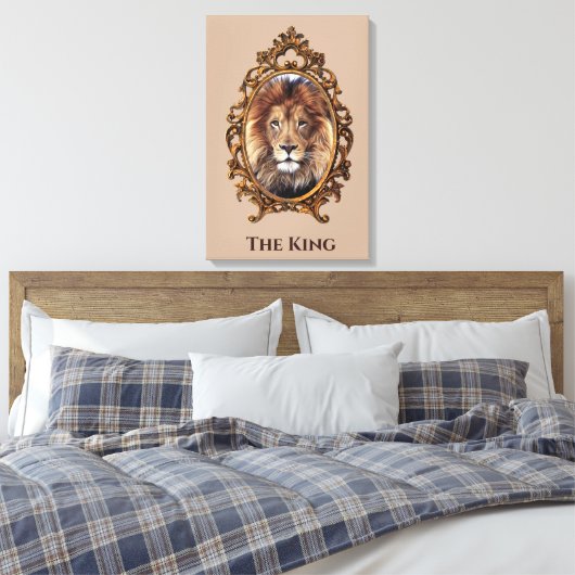  Elegant Brown Lion King Retro Dads Canvas Afdruk (Insitu (Slaapkamer))
