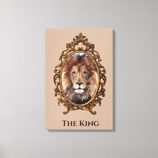  Elegant Brown Lion King Retro Dads Canvas Afdruk (Voorkant)