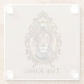  Elegant Brown Lion King Retro Dads Glazen Onderzetter (Achterkant)