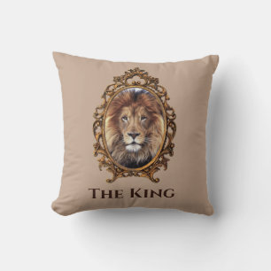 Elegant Brown Lion King Retro Dads Kussen