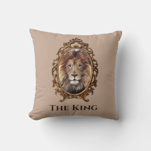  Elegant Brown Lion King Retro Dads Kussen (Voorkant)