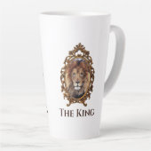Elegant Brown Lion King Retro Dads Latte Mok (Rechterhoek)