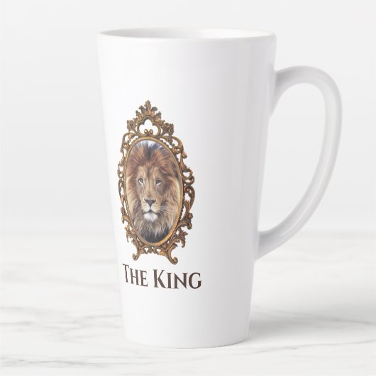 Elegant Brown Lion King Retro Dads Latte Mok (Rechts)