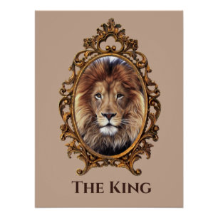 Elegant Brown Lion King Retro Dads Perfect Poster