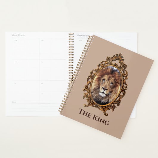  Elegant Brown Lion King Retro Dads Planner (Display)