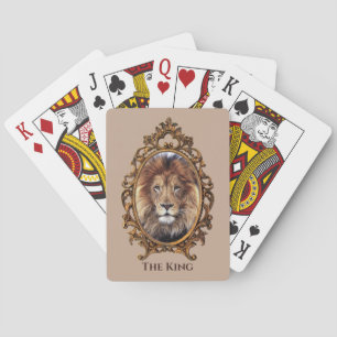  Elegant Brown Lion King Retro Dads Pokerkaarten
