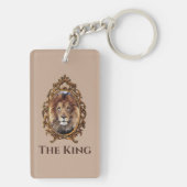 Elegant Brown Lion King Retro Dads Sleutelhanger (achterkant)