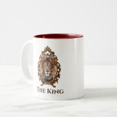 Elegant Brown Lion King Retro Dads Tweekleurige Koffiemok (Voorkant links)