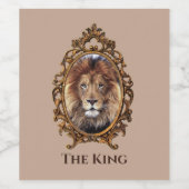  Elegant Brown Lion King Retro Dads Wijn Etiket (Enkel label)