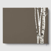 Elegant Brown met Birch Trees Wedding Guest Book Gastenboek (Achterkant)