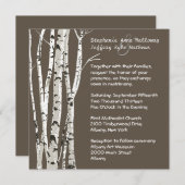 Elegant Brown met Birch Trees Wedding Invitation Kaart (Voorkant / Achterkant)
