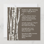 Elegant Brown met Birch Trees Wedding Invitation Kaart (Voorkant)