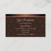 Elegant Brown met Monogram Pattern Professional Visitekaartje (Achterkant)