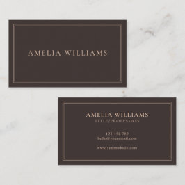 Elegant Brown Minimalist Professional Visitekaartje