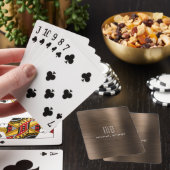 Elegant Brown Monogram Pokerkaarten (Insitu)