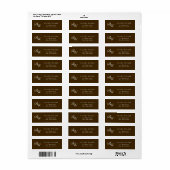 Elegant Brown Monogram Return Address Etiket (Full Sheet)